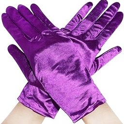 Bridal Short Satin Gloves 80s Women Opera Wedding Banquet Gown Dress Wrist Gloves for Girls Halloween Party Prom Cosplay-image-23