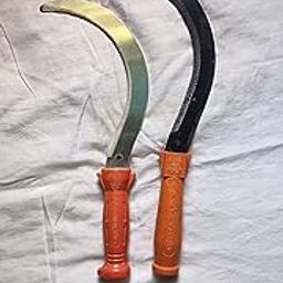 Anuraj Farms Garden Sickle Set, Grass and Branch Cutting Tools with Orange Handles, 2 Pieces-picture-26