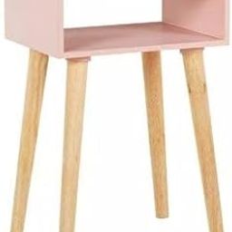 Wooden Bedside Storage Table - Stylish Nightstand & End Table for Bedroom Organization and Décor for Living Room Bedroom and Office (Pink)-picture-18