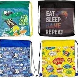 Demoda Happy Birthday Drawstring Sack Bag - Pack of 24 - Fun Printed, Reusable Bags- Ideal Birthday Return Gifts for Kids of All Age Groups -Mix designs-image-13