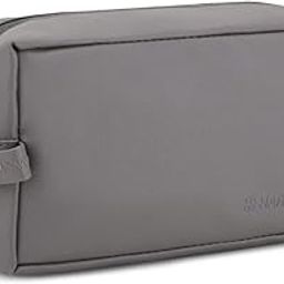 Solo Water Resistant Vegan Leather Toiletry Kit Travel Pouch for Men & Women | Multipurpose Storage & Makeup Organizer (Grey)-image-43