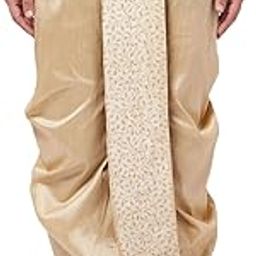 Men's Gold Silk Blend Embroidered Casual Style Dhoti_Vasmdt011Mother-image-18