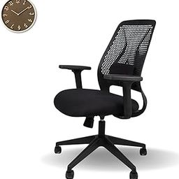 Ergonomic Mesh Series With Adjustable Lumbar/ Handles & Headrest For Long Hours seating,work from home/computer/desk/wfh/corporates with 2 Years Parts replc. warranty (Ultra Mid Back, Full Black)-24