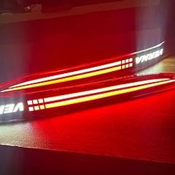 Ride2joy Rear Bumper LED Reflector Light compatible for Verna 2021 22 with Matrix Indicator (Smoke) set of 2-image-15