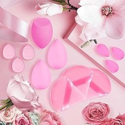 Rubyface 12 Pcs Makeup Sponge Set, 3 Beauty Blender Sponge, 3 Mini Makeup Sponge & 3 Triangle Puff Set, 3 Finger Puff Mini Makeup Sponges for Foundation, Liquid, Cream, Powder, Beauty Gift Set-1