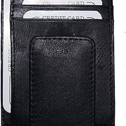 Leather Magnetic Money Clip with Window ID BLACK- one side has large square leather covered magnetic lip that fullopns with 3 Horizontal credit card slots and one side has a window ID along with a center push pocket for coins. Included is a FREE Organza Gift Bag. SUN2892CFBK-image-68