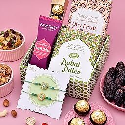 HyperFoods® Rakhi Hamper For Brother Rakhsha Bandhan Gift Hamper for Brother Dryfruits Chocolate Bar with Rakhi Set of 2 with Roli and Rice-image-66