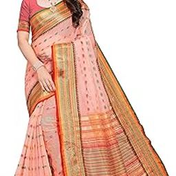 Women's Kota Doria Cotton Manipuri Saree With Unstitched Blouse Piece-image-18