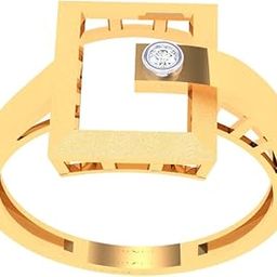 Mens 22Kt (916) Yellow Gold Square Shape Gold Ring With White Stone For Men (Size 20)-image-84