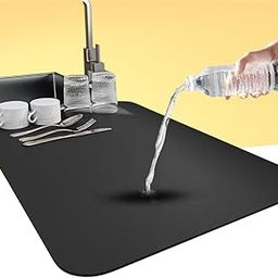 Large Dish Drying Mat for Kitchen - Water Absorbent Mats for Kitchen, Non-Slip Mat for Kitchen Counter, Quick Drying, Ideal for Dishes & Utensils (60 X40) Large-26