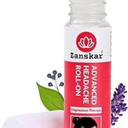 Zanskar Magnesium Headache & Migraine Roll-on | Deep Calming and Natural Relief from Stress Headaches, Migraines, Mobile Eye Strain, Sinus & Cold | Proprietary Magnesium & Lavender Formula with Premium Metal Rollerball | 10 ml-35
