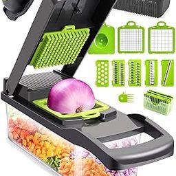 12-in-1 Vegetable Chopper & Slicer – Multi-Function Onion Chopper, Potato Cutter, Food Dicer, Salad Maker with Storage Container (Multi Color)-29