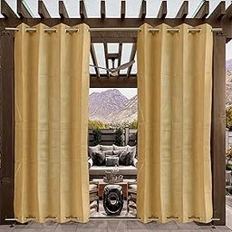 GREEN DECOR HDPE Fabric 85-90% Sun Blockage & UV Protection Top & Bottom Eyelet Balcony & Outdoor Curtain Temperature Reducing for Window&Door Curtain(Beige Color_4.5X8.5 Feet) 1 Piece-32