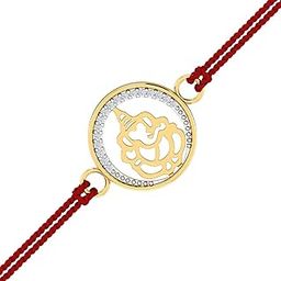 Ganesha 18K Gold and Diamond Rakhi Bracelet for Brother-image-87