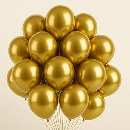Untumble Golden Balloons For Decoration Set of 25 Pcs Balloon For Decoration Birthday Golden Metallic balloons for Birthday-image-122