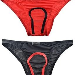 Men's Microfiber Open Crotch Thong Comfortable Underwear Brief-image-99