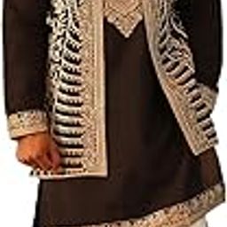 Men's Embroidered Waistcoat and Kurta Pyjama.-image-61