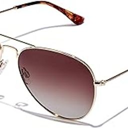 Men's - Women's Gold Aviator Polarized | 100% UV Protection (UV 400) Brown Gradient Faded Lens Large Sunglass - HHAW22DWMP-image-2