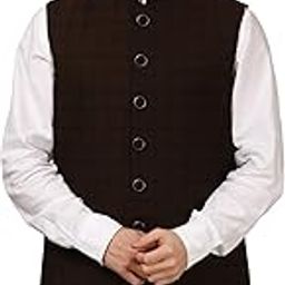 Men's Checkered Brown Waistcoat/Ethnic Jacket-picture-47