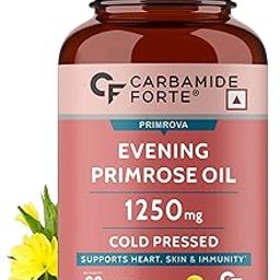 Carbamide Forte Evening Primrose Oil Capsules 1250mg - 100% Pure & Cold Pressed, Hexane & Paraben Free EPO with 10% GLA – 60 Capsules-38
