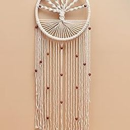 Ilu Dreamcatchers Macrame Wall Hanging Tree Of Life Large For Home Bedroom Baby Room Nursery Wedding Party Café Décor - Cotton, White-image-4