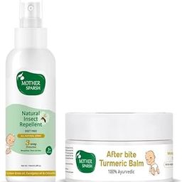 Mother Sparsh Natural Insect Repellent for Babies 100 ml and After Bite Turmeric Balm for Mosquito Bites, 100% Ayurvedic, 25 gm (Combo Pack)-10