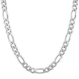 Amazon Brand - Nora Nico 925 Sterling Silver BIS Hallmarked Italian 7 MM Solid Diamond-Cut Figaro Link Chain Necklace for Men and Boys-image-66