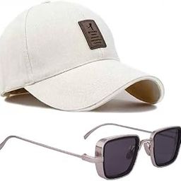 Giffemans Latest Baseball Cotton Summer Fashion Cap for All Season Sports, Adjustable Buckle Casual Caps Adjustable Baseball Sport Cap & Sunglass|Black Sunglasses Combo for Men & Boys.-image-4