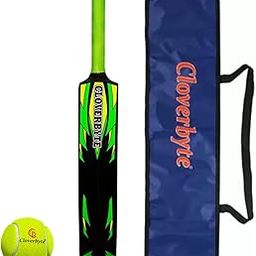 CLOVERBYTE Grand Edition Senior HeavyDuty PVC Plastic Cricket Bat, Tennis Ball & Bat Cover Cricket Kit (black green)-image-52