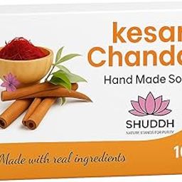 SHUDDH TATVA Kesar Chandan Handmade Soap | 100% Natural Saffron & Sandalwood Bathing Bar | Skin Brightening & Nourishing | Made with Real Ingredients-23