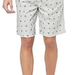 Men's Grey Printed Lounge Shorts-image-3