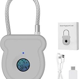 Larimuer Smart Fingerprint Padlock for Luggage - 20 User Capacity, USB Key & Emergency Code, Keyless Biometric Lock for Gym Locker, Suitcase, Backpack, Toolbox & Handbag (Grey)-image-30