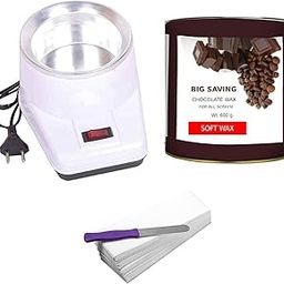 KAHRL Wax Heater Machine Whole body Hair Removal body Wax 400 g. Spatula Knife Waxing kit Heater Combo for Women(Pack of 4) Waxkit Machine Waxing For Women (Wax, Chocolate Wax)-31