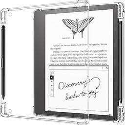 Fintie Clear Case for Kindle Scribe 10.2 Inch Tablet - Slim, Lightweight, Transparent TPU Skin Bumper Back Cover Shell with Pen Holder, Clear-picture-28