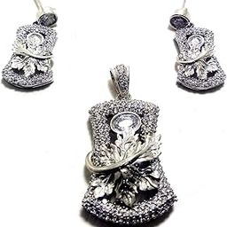 sterling Beatifull Earring & Pendant Set - Special Kashmeer Chinaar 325 Jewellery-35
