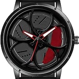 RevolveX Rotating Hollow Wheel Hub Creative Fashion Analog Silicone Magnetic Strap Wrist Watch for Men Boys -WCH367-image-78
