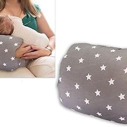 Synlark® Home Cradle Arm Pillow Supersoft Fur, Head Support, and Nursing Pillow Cozy Travel Friendly and Machine Washable Cradle Arm Pillow for Breastfeeding Babies (StarGrey)-picture-27