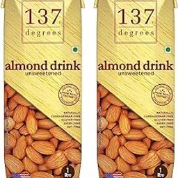 137 Degrees Unsweetened Almond Drink, Gluten Free, Dairy Free, Made with USA Almonds Each 1 Litre (Pack Of 2)-28
