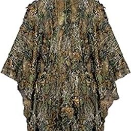 Ginsco 3D Leaf Woodland Poncho Ghillie Suit Camouflage Clothing for Hunting Bird Watching Military Training Outdoor Gaming Airsoft Wildlife Photography-image-44