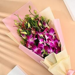 FlowerAura Fresh Live Flower Bouquet of 3 Purple Flowers For Birthday Gift, Anniversary Gift, Wedding Gift, Valentine's Day Gift & Gift For Special Occasion (Same Day Delivery)-image-56