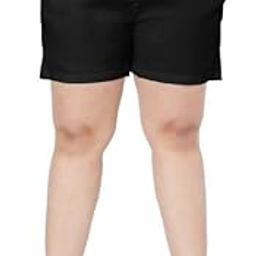 Women Plus Size Cotton Mid-Rise Shorts-49