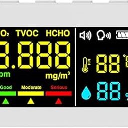 Electrochemical Sensor Air Quality Detector HCHO TVOC CO2 Tester High Precise Temperature Humidity Test Meter with Voice Alarm Function Built in 1000mAh Batter-image-36
