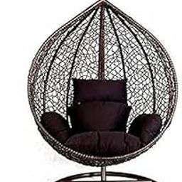 PRANYAX 1 Seater Swing Chair Hammock Swing Chair with Stand & Cushion Hammock Hanging for Indoor, Outdoor,Balcony,Home, Patio, Yard, Balcony, Garden(Brown)-picture-8