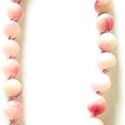 Natural Peech Moonstone 16 mm Stone Beaded Necklace, 20 Round Beads, Silver Clasp-picture-48