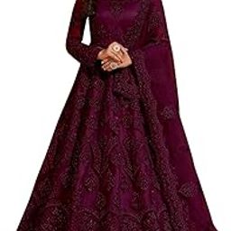 Women's Net Embroidered Semi-Stitched Gown (Sunita Gown-New)-picture-8