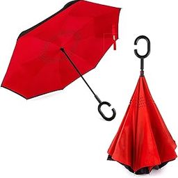 Double Layer Inverted Reversible No Drip Umbrella with C Shape Handle-37