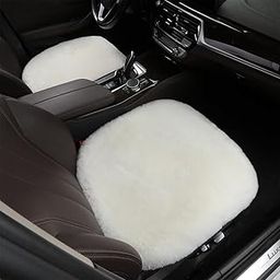OGLAND Fluffy Genuine Australia Sheepskin Car Seat Cover for Auto Interior Accessories with Soft Fuzzy Wool Eco-Friendly Natural Fur Non-Slip (White, 2 Pieces Front)-image-6