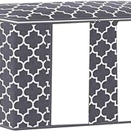 UJEAVETTE Clothes Storage Bag Quilt Bedding ZiABSer Organizer Grey 45x30x20cm B-11