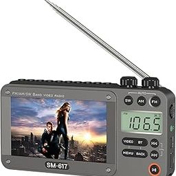 SEMIER 720p 4.3" Screen AM FM SW Movie Video Radio with Bluetooth, Rechargeable Pocket Digital Movie Video Player Radio, Support USB/Micro SD Card, 5W Loud Speak and Headphone Jack for Travel Gifts-16