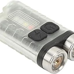 Mini Keychain Flashlight Type C Rechargeable Pocket Flashlight, High Lumen 900LM 12 Modes Keychain Light with White Light, Redlight, IP65 Waterproof for Daily Use, Tail Magnet (White)-11
